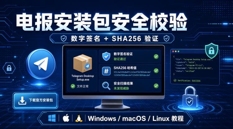电报下载后如何验证数字签名?Telegram Desktop 安装包安全校验教程