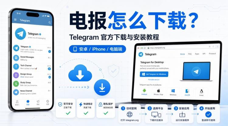 电报怎么下载?Telegram 官方下载与安装教程