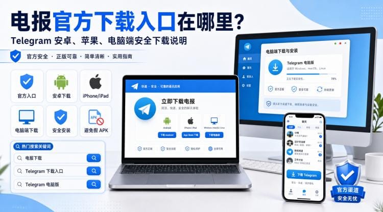 电报官方下载入口在哪里?Telegram 安卓、苹果、电脑端安全下载说明