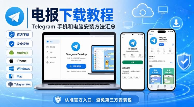 电报下载教程:Telegram 手机和电脑安装方法汇总