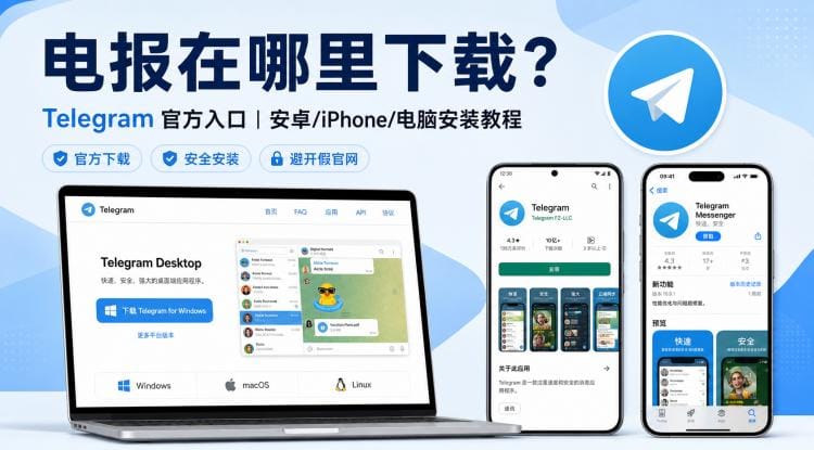 电报在哪里下载?官方入口与安卓/iPhone/电脑安装教程